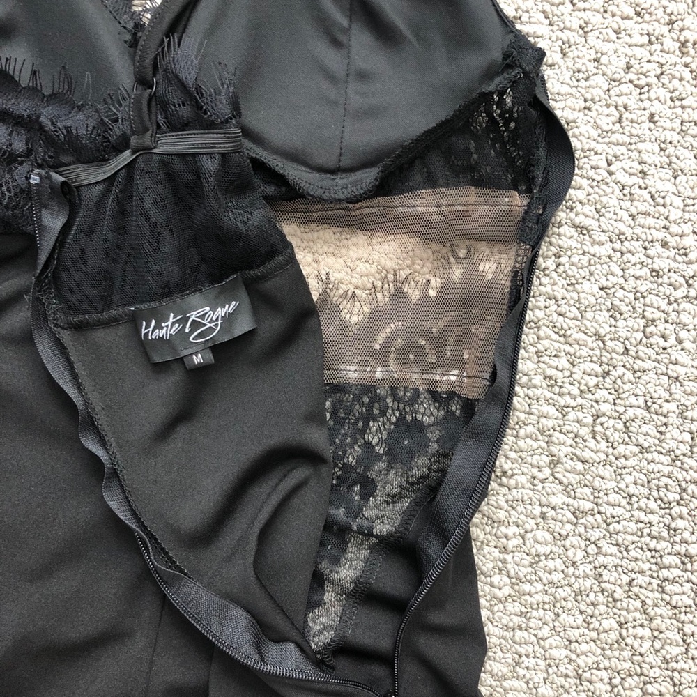 Sexy black fitted dress with lace/sheer accent - Picture 10 of 12